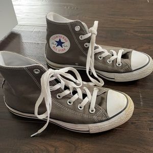Grey high top converse